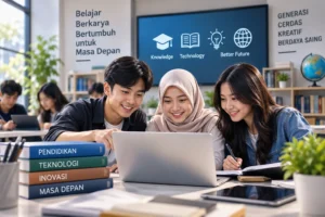 Mahasiswa belajar menggunakan teknologi untuk mendukung pendidikan dan keterampilan masa depan