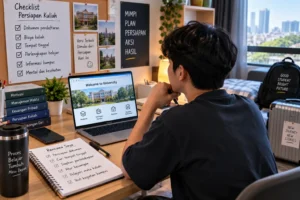calon mahasiswa menyiapkan kebutuhan sebelum masuk kuliah