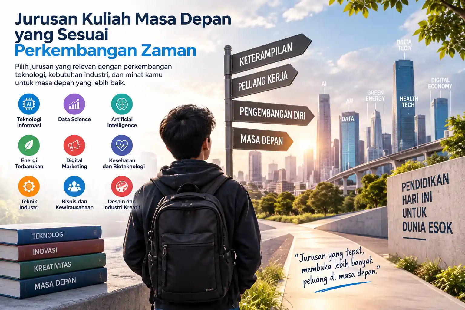 mahasiswa memilih jurusan kuliah masa depan sesuai perkembangan teknologi dan dunia kerja