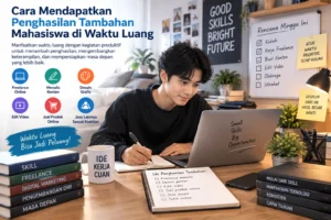 mahasiswa mencari penghasilan tambahan melalui pekerjaan freelance di waktu luang