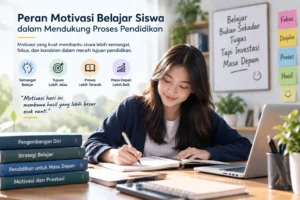 siswa belajar dengan semangat sambil mencatat materi untuk mencapai tujuan pendidikan